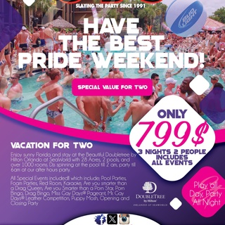 ?️‍? $799. 3 nights. 2 people. Every @gaydays event.⁠
From poolside DJs to foam parties, pageants to after-hours—it’s all included.⁠
Don’t just attend Pride—own it.⁠
? Book now → gaydays.com. Tap link in bio!