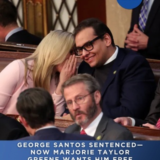 George Santos was just sentenced to 7+ years in federal prison—and now Marjorie Taylor Greene wants him free.⁠
⁠
She’s calling for clemency. ⁠
⁠
He’s begging Trump for a pardon.⁠
⁠
Wire fraud, identity theft, campaign lies... and still loyal to the party line.⁠
⁠
#Hysterical