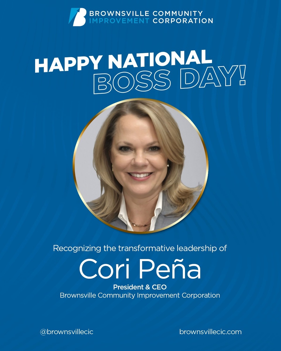The BCIC team wishes Cori Peña fantastic National Boss’s Day! 

In her 14 years with BCIC, our President & CEO Cori has spearheaded transformative initiatives like downtown revitalization, the BIG program, and key partnerships with UTRGV, driving millions in private investment and community growth.

Check out our latest Staff Spotlight for a very special feature on her leadership and impact at our Link In Bio!