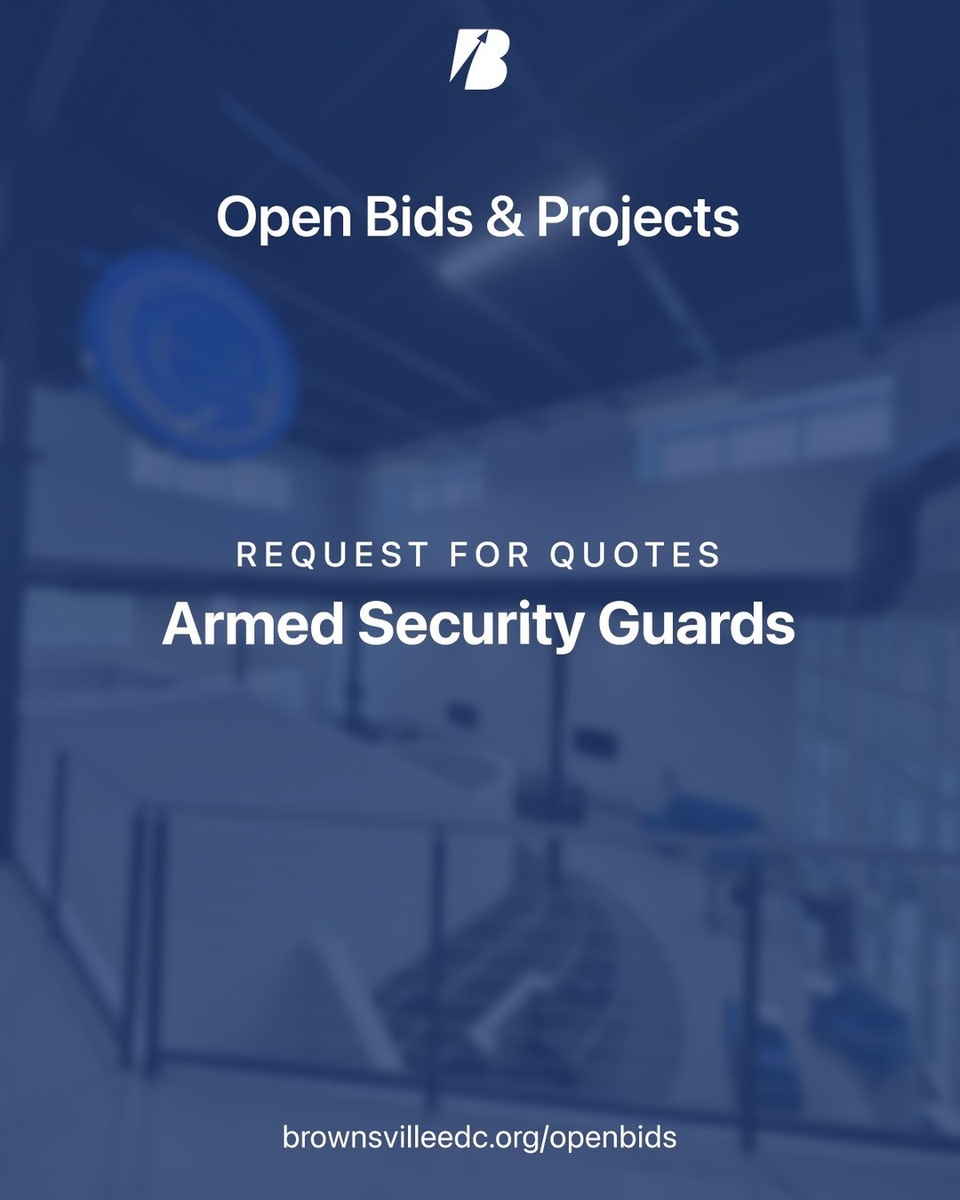The Brownsville Community Improvement Corporation (BCIC) seeks qualified, experienced security firms for the eBridge Center for Business & Commercialization. ⁠
⁠
Submit your quotes by July 3, 2024, to be considered. ⁠
⁠
For more details, visit www.brownsvilleedc.org/openbids
