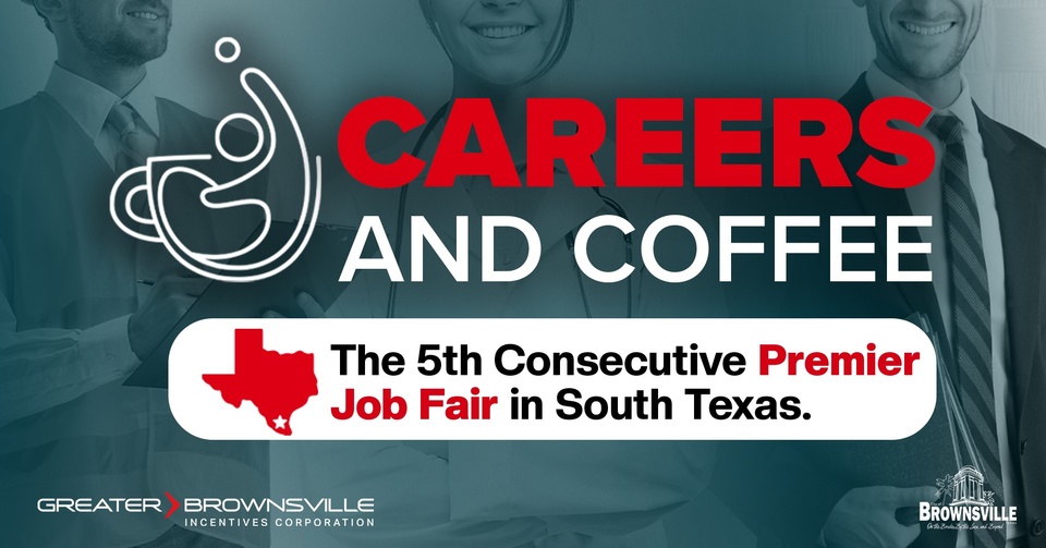 Today is the day! The 4th Annual Careers and Coffee Job Expo is happening at the Brownsville Events Center until 4 PM, powered by Greater Brownsville Incentives Corporation. With over 2,000 job opportunities and 50+ major employers, this event is ideal for those seeking new career opportunities or professional growth. Be sure to bring your resume, take advantage of free headshots, resume writing assistance, and interview coaching. If you're looking for your next career move, now’s the time to explore your options!

RSVP through our Link in Bio!