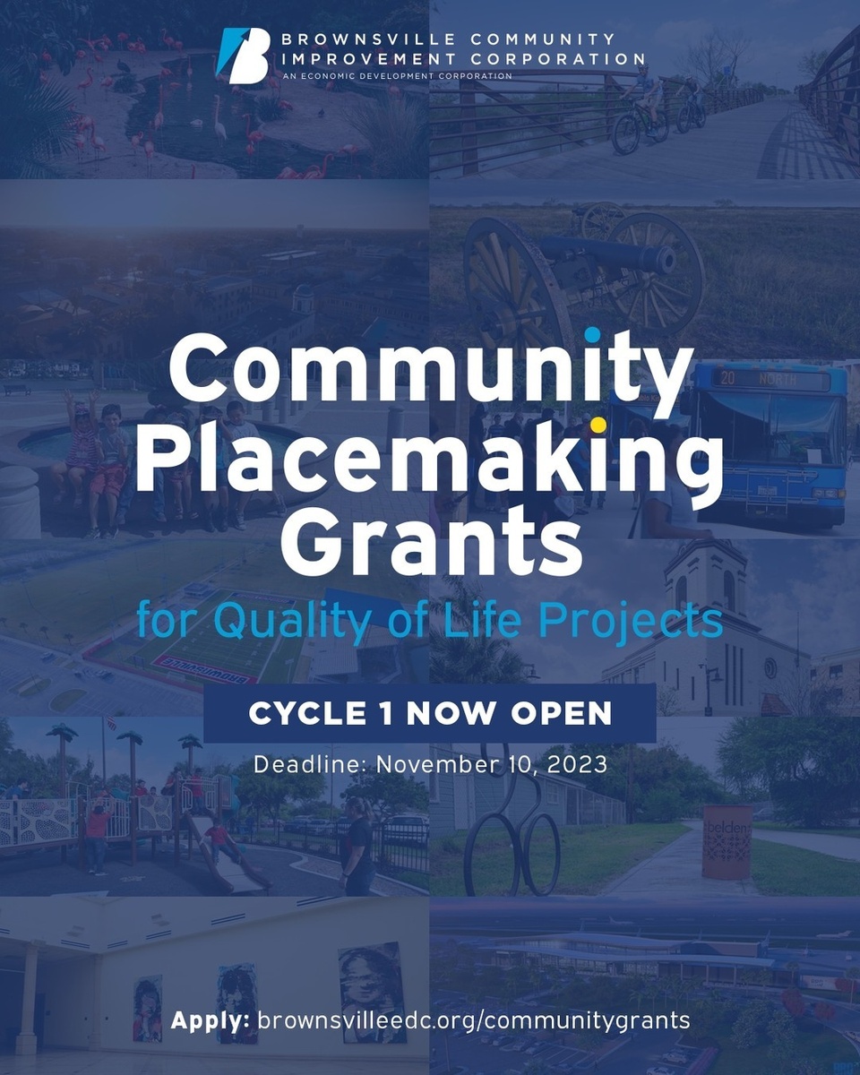 The Brownsville Community Improvement Corporation is now accepting applications for our Community Placemaking Grants, specifically designed to elevate the Quality of Life in our beautiful city. From technological advances to environmental sustainability, we are interested in projects that enrich our community in meaningful and long-lasting ways.⁠
⁠
Link in bio.⁠
⁠
Are you working on initiatives that could benefit public health, enhance cultural experiences, or improve safety and accessibility? Your project could be the next to receive funding to create a more vibrant and inclusive Brownsville for all residents and visitors. ⁠
⁠
We believe the community should be at the center of its own development. Apply today. Applications for Cycle 1 are open until November 10, 2023.