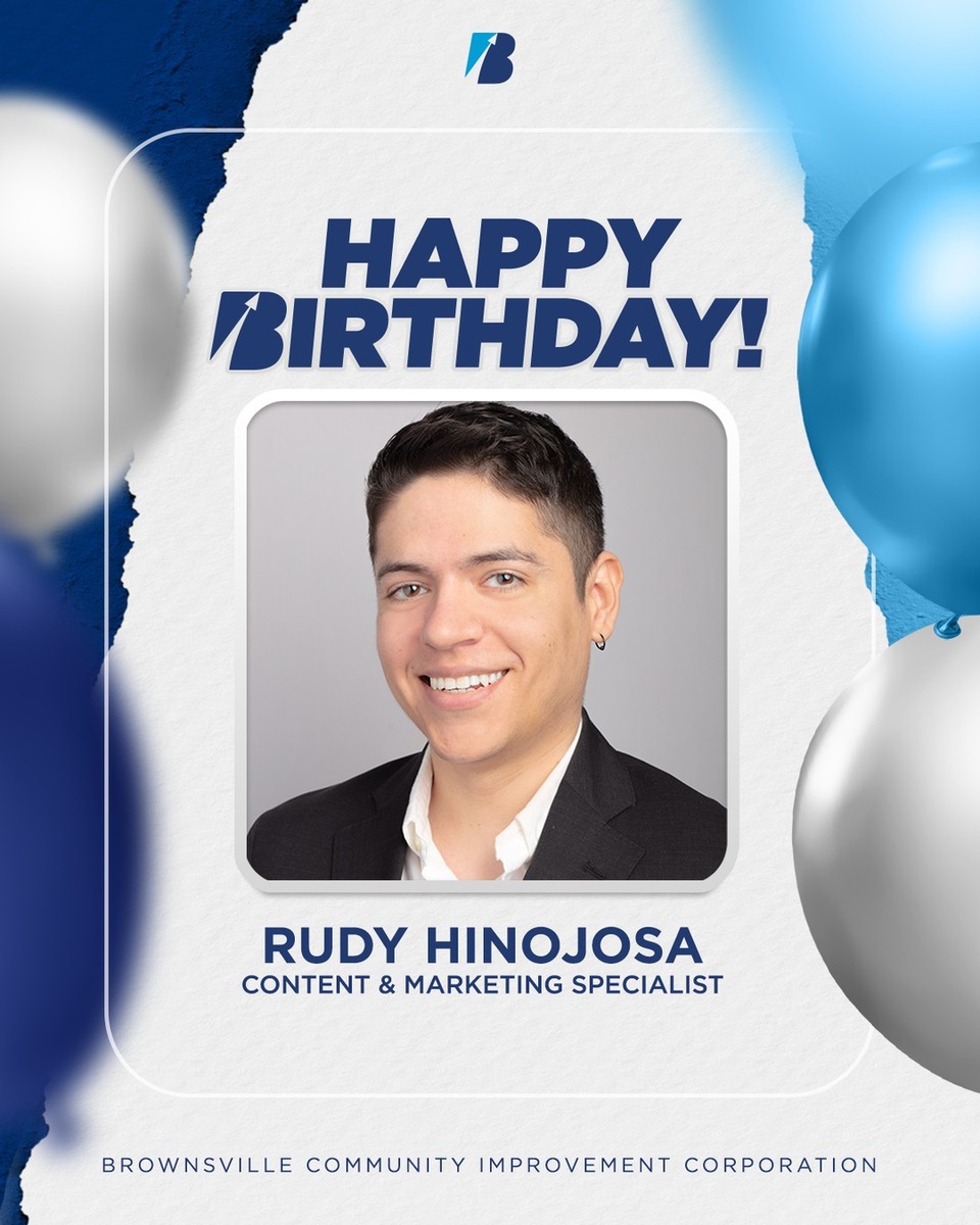 ? Happy Birthday to our Content and Marketing Specialist, Rudy Hinojosa!⁠
⁠
Today, we’re celebrating his birthday and the significant impact he has on sharing Brownsville’s growth and opportunities.⁠
⁠
Curious about the inspiration behind his marketing magic? Check out our BCIC Staff Spotlight featuring Rudy to learn more about what drives his work!⁠
⁠
Read his interview here: https://brownsvilleedc.org/bcic-staff-spotlight-rudy-hinojosa (link in bio)