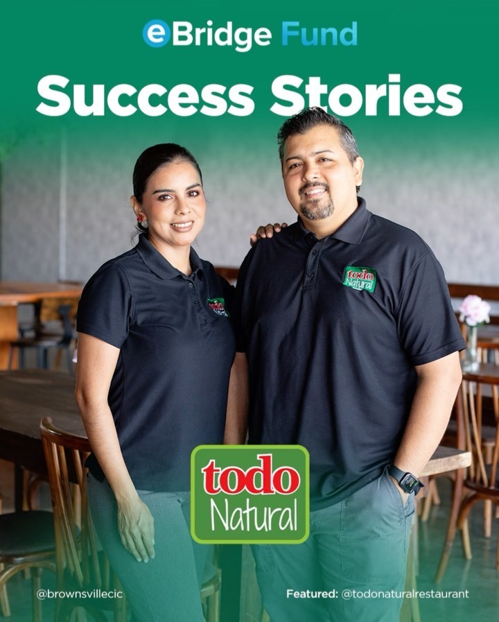 Ever wondered what's behind a successful business?

#SuccessStories – @todonaturalrestaurant 

It's the heart, hustle, and passion of entrepreneurs like Francisco Gonzalez & Eva Marlene Moreno. They've brought delicious, wholesome cuisine to our community with Todo Natural Restaurant & Catering. Dive into their unique journey, how they crafted every meal from scratch and built a homely atmosphere for everyone in #Brownsville.  Read the whole story and learn more about eBridge Fund by visiting our site. Link in bio.