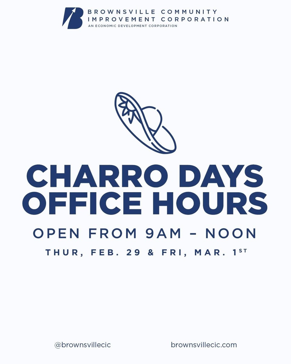 BCIC will close early at noon this Thursday and Friday because it's Charro Days! It's that time of the year to celebrate our awesome binational heritage. The eBridge Center is still on its regular schedule for those who need it.⁠
⁠
We're all about supporting our local businesses and lifting up our community, and there's no better time to show that spirit than Charro Days. Let's make the most of this celebration, share some laughs, and enjoy the unity it brings to our area. See you downtown!