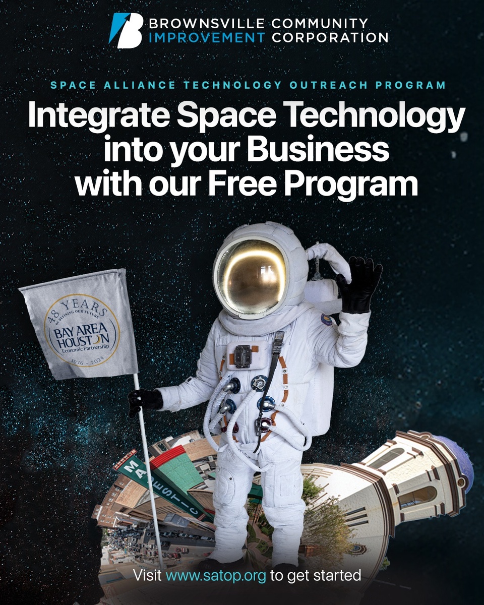 ? Let us help you discover and integrate space technology into your business for free.

? Visit www.satop.org and sign up for expert technical assistance.

What's possible?
• Integrate advanced space technology into your business operations.
• Transform space innovations into profitable commercial products.
• Access expert help for specific engineering challenges.

In partnership with the Bay Area Houston Economic Partnership, BCIC offers the Space Alliance Technology Outreach Program (SATOP). The program grants access to knowledge, skills, and materials that would otherwise be hard to reach.
