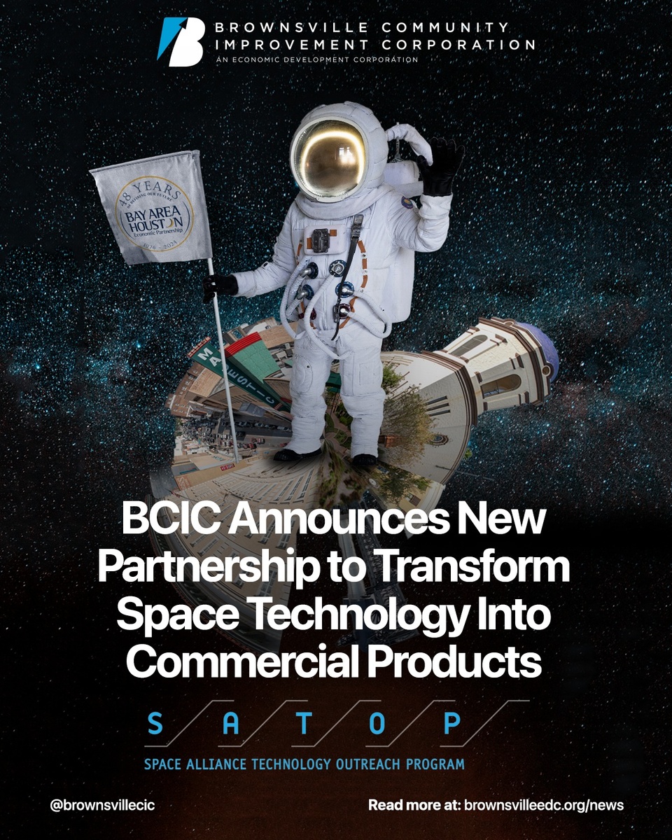 ? Local startups and small businesses can now get up to 40 hours of free technical assistance from industry experts, including NASA. If you've got a business idea and need help with engineering challenges, this is your chance.

BCIC has teamed up with the @Bay Area Houston Economic Partnership (BAHEP) to bring the Space Alliance Technology Outreach Program (SATOP) to the RGV!

It's all part of @rgvstartup from May 3-10, with an info session on May 6 at 12:00 p.m. at the eBridge Center for Business & Commercialization. Don't miss out!

Press release link in bio.