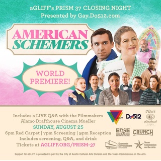 #HeyAustin :: @AGLIFFEST's PRISM 37 LGBTQ+ Film Festival in Austin, TX closes on Sunday at the Alamo Drafthouse Mueller with the World Premiere of Jack C. Newell's AMERICAN SCHEMERS. Red carpet begins at 6pm with the filmmakers + a post-screening round at Barrel O'Fun cocktail bar. Tickets and info at Link In Bio! #sponsored