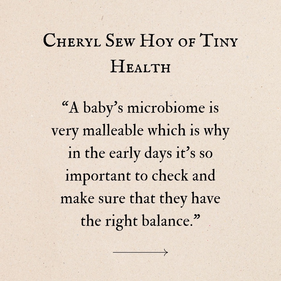 ✨ After having my baby Stella and seeing her skin develop dry patches around 3 months, I knew something was off. I thought I ate pretty well during pregnancy, I took my vitamins, and thought I did my research on how to take care of myself. I read that if a mom takes a probiotic during pregnancy, it could virtually remove all risk of eczema... but there’s more to that story. I took a probiotic, but it was the WRONG one for what I needed to pass down to my baby. I had no idea about the diversity of healthy bacteria in the gut ?

After months of research, gut testing from @tiny.health , reading books, and getting Stella on an ancestral healing diet, her skin is finally looking amazing! ?✨ She still has very sensitive skin and mildly reacts to foods, but with more healing from my diet, breastmilk, and her healing solid food journey, we’re on the road to success. Did you know the first 1,000 days matter most in a child’s life? ?️ You can literally determine their health for life, so it’s SO important to take care of your kids gut health when they are babies. Give them healthy, organic food and if they have skin issues or allergies, recognize something is off and there are many ways to fix it. I'll be sharing more along the way?

Cheryl Sew Hoy of TinyHealth had a recent interview on the Wellness+Wisdom podcast. If you’re a mommy or trying to get pregnant, it’s worth a listen! ? Stay tuned for more tips on fixing my and my baby’s gut microbiome and how you can incorporate it into your life. Those first 1,000 days are key because your child’s gut is malleable until then. ?

If you want $20 off a TinyHealth kit, comment below and I’ll send you a special code. What have you been reading or watching about gut health? Let me know in the comments. For a link to the interview with Cheryl Sew Hoy, check my highlights or story under Human Gut Health. ✨
