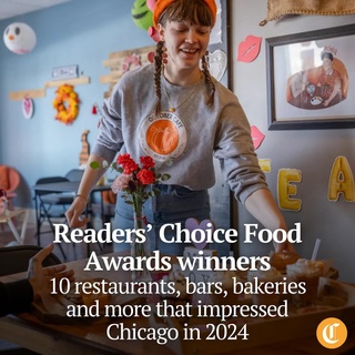Like in years past, the 13th edition of our Readers’ Choice Food Awards was full of delightful surprises.

Hundreds of readers nominated their favorite coffee shops, bakeries, restaurants and more.

We loved poring over the submissions and reading the excited comments supporting your favorite places. We selected five finalists in each of the 10 categories to move onto the final round, which saw thousands readers cast more their votes.

Tap on our bio link to read of our 10 winning restaurants, bars and more.

——⁠

Photo 1: Co-owner Audrey Borden delivers a coffee flight for customers at Coffee Shop of the Year October Cafe in Chicago on Feb. 22, 2025.

Photo 2: Coffee Shop of the Year: October Cafe (@octobercafechicago)

Photo 3: Bakery of the Year: Toni Patisserie & Café (@tonipatisseriecafe)

Photo 4: Pop-up Series of the Year: Tripping Billy (@therealbillyz)

Photo 5: Family-run Restaurant of the Year: The Italian Village (@thevillage_chi)

Photo 6: Family-friendly Restaurant of the Year: Cafe Ba-Ba-Reeba (@cafebabareeba)

Photo 7: Neighborhood Bar of the Year: Rock Island Public House (@rockislandpublichouse)

Photo 8: Late-night Spot of the Year: The Owl (@theowlchicago)

Photo 9: Inspiring Story of the Year: Beach Avenue BBQ owner facing cancer (@beachavebbq)

Photo 10: Suburban Restaurant of the Year: Indus (@eatindushp)

Photo 11: New Restaurant of the Year: Petite Vie (@petiteviebrasserie)