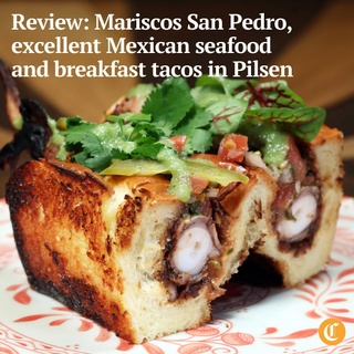 Mariscos San Pedro, the Mexican seafood restaurant at the historic Thalia Hall in the Pilsen neighborhood, defies expectations with seriously whimsical techniques from a trio of acclaimed chefs.

Their stunning shrimp gobernador, has become one of their signature dishes with good reason. But Louisa Kung Liu Chu is declaring it Chicago-style, with a defining crispy cheese wrap, around velvety crustaceans. It looks nothing like the legendary governor’s taco.

The original, essentially a shrimp quesadilla, has a story that’s often mistold. It was created for a campaigning Mexican governor in 1987 at Los Arcos restaurant in Mazatlán, where it’s trademarked. The lore behind the Chicago-style shrimp gobernador began in just the last few years, and may be a case of multiple discovery or simultaneous invention.

But it’s far from the only creative dish from the deep sea of culinary talent at Mariscos San Pedro, owned by chefs Marcos Ascencio and Oliver Poilevey with pastry chef Antonio Incandela.

Tap on our bio link to read more.

——

Photo 1: The octopus Sonoran dog at Mariscos San Pedro. (@mariscossanpedro) 

Photo 2: The brandade dorados taco.

Photo 3: Chef/partner Oliver Poilevey, from left, chef/partner Marcos Ascensio, and pastry chef/partner Antonio Incandela Antonio Incandela in their restaurant.

Photo 4: The breakfast tacos with salsas on the side.

Photo 5: People walk past the building housing the restaurant Mariscos San Pedro on Jan. 30, 2025.

? Louisa Kung Liu Chu / Chicago Tribune
? Terrence Antonio James / Chicago Tribune