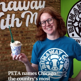 Alison Eichhorn was raised in a Dairy Queen. Her parents owned a location in Lansing, where she started working when she was 14. At 19, however, Eichhorn gave up her favorite treat — a chocolate peanut butter cup Blizzard — to become vegan.⁠
⁠
Eichhorn spent the next several years wondering why she couldn’t find a vegan replica of a Blizzard. Eventually, she took matters into her own hands. In May 2024, she opened Runaway Cow in Bridgeport with her partner, Aaron Gutierrez. The ice cream shop offers oat milk soft serve in chocolate, vanilla, swirl or the featured flavor, with a myriad of add-in options for a Snowstorm. Just like a Dairy Queen Blizzard.⁠
⁠
Runaway Cow was one of several vegan spots named by PETA in early June when the animal rights organization recognized Chicago as the top vegan-friendly city in the country.⁠
⁠
“People may be surprised that the city that was once named ‘The Hog Butcher of the World’ is now a vegan paradise,” said PETA representative Amanda Brody.⁠
⁠
Tap on our bio link to read more.⁠
⁠
-----⁠
⁠
Photo 1: Alison Eichhorn holds a peanut butter Snowstorm at her vegan ice cream store Runaway Cow on June 18, 2025. ⁠
⁠
Photo 2: The exterior of Runaway Cow seen on June 18, 2025. ⁠
⁠
? Sophie Levenson / Chicago Tribune⁠
?️ Terrence Antonio James / Chicago Tribune