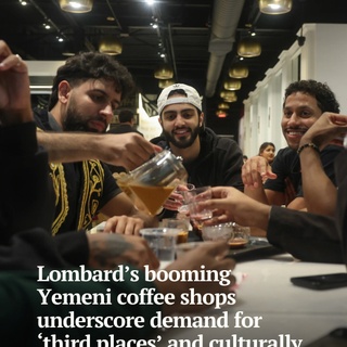 At the recent soft launch opening of Shibam Coffee in suburban Glendale Heights, customers swarmed in, lined the red-roped entrance area and stared in wonder at the lavishly decorated interior, with marble floors and Arabic calligraphy on the walls. A few patrons started snapping photos even before getting to the main door. A teenager asked an employee setting up chairs if the Yemeni coffee shop was hiring.⁠
⁠
What used to be a Chase Bank next to a Taco Bell in a busy plaza on North Avenue was now an immaculately designed cafe serving cardamom coffee and pistachio lattes to customers eager to become regulars.⁠
⁠
“People kept asking (on social media) when we were opening and it took a long time — but we wanted it to be perfect,” said Moiz Baig, co-owner of the newly opened Shibam Coffee, the Dearborn, Michigan-based Yemeni coffee chain’s first-ever Illinois location. “The (Yemeni) coffee business is booming right now — no matter how many there are, people are still excited.”⁠
⁠
The recent boom in Yemeni coffee shops in the Chicago area, specifically in Lombard and other suburbs with a growing population of modern Muslim communities, underscores the rising demand for a place to socialize that isn’t tied to alcohol, but with a buzzy nightlife ambience.⁠
⁠
Tap on our bio link to read more.⁠
⁠
-----⁠
⁠
Photo 1:⁠ Asher Asif, center, gathers with friends over tea at Matari Coffee on April 18, 2025, in Lombard. ⁠
⁠
Photo 2: An employee pours the Adeni chai on July 7, 2025, at Shibam Coffee in Glendale Heights. ⁠
⁠
Photo 3:⁠ Manager Naveed Mirza, bottom left, greets a customer at Qahwah House on April 18, 2025, in Lombard. ⁠
⁠
Photo 4: People hang out among friends and family in the early morning hours at Cafe Bethak in Lombard on March 16, 2025. ⁠
⁠
Photo 5: Groups of families and friends gather for desserts at Cocomelt on April 18, 2025, in Lombard. ⁠
⁠
? Zareen Syed / Chicago Tribune⁠
?️ John J. Kim and Brian Cassella / Chicago Tribune / @johnkimpictures⁠ and @briancassella⁠
