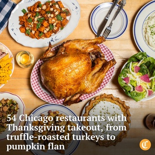 You can remove much of the stress of preparing a Thanksgiving meal and just enjoy your feast by picking up a ready-made meal from a Chicago-area restaurant, or even a version where most of the work is done for you — all you have to do is roast the bird.

Tap on our bio link for 54 restaurants making Thanksgiving easy.

-----

Photo 1: The Publican’s Thanksgiving offerings.

Photo 2: Duck Duck Goat’s Thanksgiving Peking duck dinner kit.

Photo 3: Frontier’s Thanksgiving offerings.

Photo 4: Executive chef Michael Rollinson offers a Thanksgiving brunch spread at Adorn.

? Samantha Nelson / for the Chicago Tribune
? Keni Rosales, Frontier, Boka Restaurant Group and Four Seasons Chicago