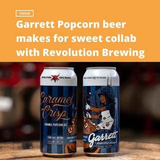 Revolution Brewing (@revbrewchicago) and Garrett Popcorn (@garrettpopcorn) have been neighbors under the same roof for nine years, and that has led to the inevitable: a Revolution beer made with Garrett popcorn.⁠
⁠
When the process began in January, the idea of what to do — brown ale made with Garrett’s renowned CaramelCrisp — came quickly. But how to do it took some time.⁠
⁠
Revolution added different sorts of popcorn to the brewing process. It considered different ingredients used in Garrett’s caramel corn. It tried sweetening the beer with various caramel flavors. It tinkered with about a dozen trials, but landed in a simple place: including Garrett’s caramel corn in the earliest step of the brewing process and adding a dose of brown sugar — and that’s it. No further caramel flavoring required.⁠
⁠
The result, also called CaramelCrisp, begins to roll out today, with a broad release across Illinois by Oct. 1.  Tap the link in our bio for more on how it tastes. (Erin Hooley / Chicago Tribune / @malarchy)