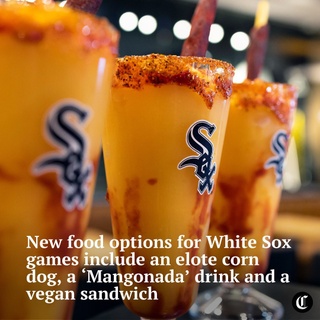 The Chicago White Sox showed off their new food options for the 2023 season Wednesday at Guaranteed Rate Field.⁠
⁠
“Welcome back to baseball,” said Brooks Boyer, White Sox chief revenue and marketing officer.⁠
⁠
Among the new items: a vegan “gonzo garbanzo” sandwich, elote corn dogs, pan-seared pierogis and the “Mangonada,” a mango sorbet with chamoy and fiery chili powder.⁠
⁠
As Boyer enthusiastically introduced the new menu items, he said that even though fans will see some additions, “all the standard staples” are staying this season.⁠
⁠
Tap the link in our bio to see more.⁠
⁠
?? Shanna Madison / Chicago Tribune / @shannamadisonphoto