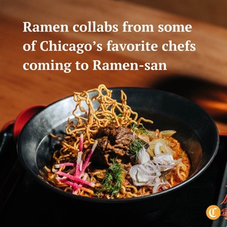 Ramen-san (@ramensanchi), the irreverent noodle restaurants by Lettuce Entertain You Enterprises, just announced a new collaboration series with notable creative chefs from Chicago.⁠
⁠
Palita Sriratana of Pink Salt (@pinksaltkitchens), a former health care worker who introduced her Northern Thai-inspired cuisine at a food hall in 2019, will kick off the series Jan. 19.⁠
⁠
All three locations currently open will serve Sriratana’s khao soi nua ramen, promising flavorful braised beef in a light red curry and tamarind broth with pickled mustard greens, featuring the restaurant’s “Tokyo wavy noodles,” from Jan. 19-31.⁠
⁠
Tap the link in our bio for more on the collaboration and upcoming chefs for the series. ⁠
⁠
? Louisa Chu / Chicago Tribune / @LouisaChu1⁠
? Lindsay Eberly / Lettuce Entertain You Enterprises⁠