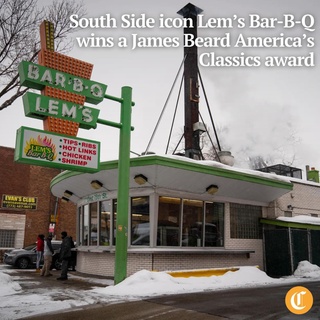The James Beard Foundation on Wednesday named the recipients of its America’s Classics Awards, meant to recognize “locally and independently owned restaurants with timeless appeal.” Among the six honorees from across the country is the oldest Black-owned barbecue restaurant in Chicago, Lem’s Bar-B-Q.

The South Side family-owned staple opened in 1954 when brothers Bruce and Myles Lemons opened shop on 59th and State streets. In 1968, they added the now-iconic location in the Chatham neighborhood, which was run by their younger brother, James Lemons. His daughter, Carmen Lemons, is now the owner of Lem’s Bar-B-Q and has continued the tradition with help from longtime friends and her nephews.

“Lem’s Bar-B-Q is truly honored and grateful,” Carmen said, celebrating the restaurant’s win in the Great Lakes category for the America’s Classics award.

For the award, the James Beard Foundation looks for restaurants that are beloved in their region for “food that reflects the character and cultural traditions of its community.” Lem’s Bar-B-Q is the fifth Chicago restaurant to win the award. Previous winners were Sun Wah in 2018, Calumet Fisheries in 2010, Tufano’s Vernon Park Tap in 2008 and The Berghoff in 1999.

Tap on our bio link to read more.⁠

——⁠

Photo 1: Lem’s Bar-B-Q, in Chicago’s Chatham neighborhood.
Photo 2: Rib tips at Lem’s Bar-B-Q.
Photo 3: The aquarium smoker at Lem’s Bar-B-Q.

? Zareen Syed / Chicago Tribune
?️ E. Jason Wambsgans / Chicago Tribune