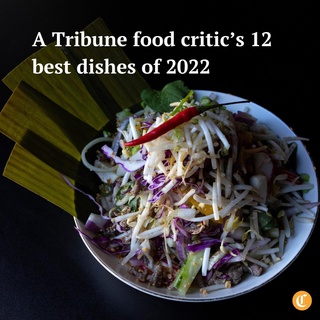 “Compared to the outright chaos of the previous two years, 2022 felt bizarrely normal,” writes the Tribune’s Nick Kindelsperger.⁠
⁠
“Instead of rickety outdoor patios with plastic partitions, diners mostly ate in dining rooms. I stopped reflexively pulling out my vaccine card when I walked up to the host stand. While many people still wear masks if they want to, busy restaurants mostly now contain a sea of unadorned faces.⁠
⁠
“Some legacies of the pandemic continue to shape the dining scene. My favorite new restaurant is technically a pop-up. Pizza continues its hot streak. And a growing number of places experimented with different ordering systems.⁠
⁠
“These 12 dishes are just one look at the scene. My fellow critic, Louisa Chu, could just as easily come up with her own complete set of 12 dishes to recommend.”⁠
⁠
Tap the link in our bio for the ones I’m still thinking about as we head into the new year. ? Erin Hooley / Chicago Tribune