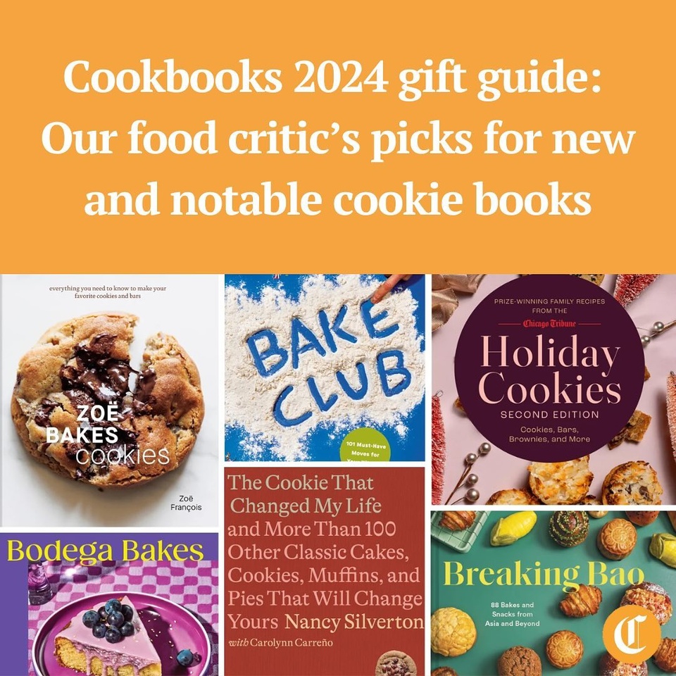 Just about anyone can follow a recipe, especially with extraordinary new cookbooks like “Crumbs: Cookies and Sweets from Around the World” by Ben Mims. In Louisa Kung Liu Chu’s cookbook guide this year, she is focusing on cookies by bakers across the country who share more than recipes, so you might find inspiration to hold on to.

Tap on our bio link to read more.

——

Photo: Cookbooks for 2024, clockwise from top left: “Zoë Bakes Cookies” by Zoë François, “Bake Club” by Christina Tosi and Shannon Salzano, “Holiday Cookies” by Chicago Tribune, “Breaking Bao” by Clarice Lam, “The Cookie That Changed My Life” by Nancy Silverton and Carolynn Carreño and “Bodega Bakes” by Paola Vélez.

? Louisa Kung Liu Chu / Chicago Tribune
? Penguin Random House / Chicago Tribune / Union Square & Co. / Chronicle Books