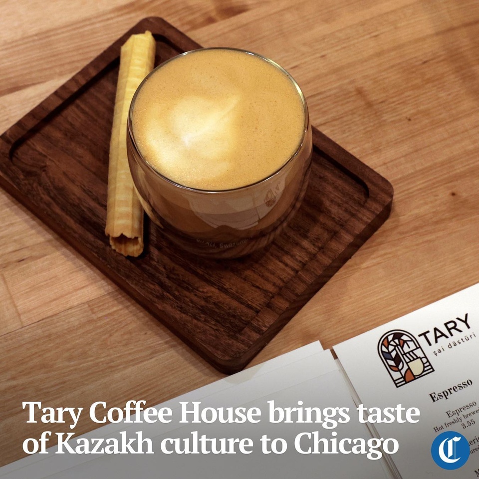 A coffee shop in the River North neighborhood delivers the warmth and substantiality of Kazakh culture as soon as the doors open.

Enter Tary Coffee House and you’ll see elegant dishware, like wooden bowls and trays, and cozy rugs, all from Kazakhstan, as well as a special green cabinet that was used for generations as a refrigerator but now is symbolic decor.

Tary Coffee House brings not only some of the sights but also the traditional smells of Kazakhstan with a selection of coffee, tea, baked goods, filling meals and more. Symbat Zharkynkyzy, 26, is the franchise owner of the local Tary and said it’s the first location of the chain to open in the U.S. Tary was the first of its kind in Kazakhstan even, Zharkynkyzy said.

Tap on our bio link to read more.

—-
Photo 1: Coffee served up at Tary Coffee House, a Kazakh-owned coffee shop in Chicago, Friday, Dec. 1, 2023.

Photo 2: Executive Brand Chef Sadvakassov Ratbek prepares a meal at Tary Coffee House.

Photo 3: Owner Symbat Aharkynkyzy, who did not want her face to show, prepares a coffee for a customer at Tary Coffee House.

Photo 4: Tary Coffee House, a Kazakh-owned coffee shop in Chicago.

Photo 5: Meals served up at Tary Coffee House.

Photo 6: Nasiba Kudaibergenova brings outs a customer’s order, at Tary Coffee House.

? Shanzeh Ahmad / Chicago Tribune
? Antonio Perez / Chicago Tribune / @apereztribune