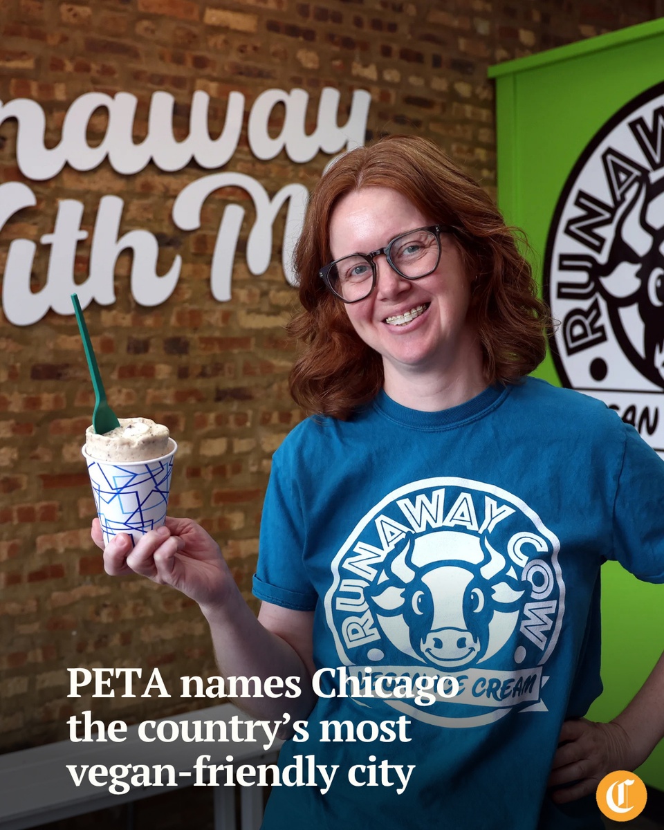 Alison Eichhorn was raised in a Dairy Queen. Her parents owned a location in Lansing, where she started working when she was 14. At 19, however, Eichhorn gave up her favorite treat — a chocolate peanut butter cup Blizzard — to become vegan.⁠
⁠
Eichhorn spent the next several years wondering why she couldn’t find a vegan replica of a Blizzard. Eventually, she took matters into her own hands. In May 2024, she opened Runaway Cow in Bridgeport with her partner, Aaron Gutierrez. The ice cream shop offers oat milk soft serve in chocolate, vanilla, swirl or the featured flavor, with a myriad of add-in options for a Snowstorm. Just like a Dairy Queen Blizzard.⁠
⁠
Runaway Cow was one of several vegan spots named by PETA in early June when the animal rights organization recognized Chicago as the top vegan-friendly city in the country.⁠
⁠
“People may be surprised that the city that was once named ‘The Hog Butcher of the World’ is now a vegan paradise,” said PETA representative Amanda Brody.⁠
⁠
Tap on our bio link to read more.⁠
⁠
-----⁠
⁠
Photo 1: Alison Eichhorn holds a peanut butter Snowstorm at her vegan ice cream store Runaway Cow on June 18, 2025. ⁠
⁠
Photo 2: The exterior of Runaway Cow seen on June 18, 2025. ⁠
⁠
? Sophie Levenson / Chicago Tribune⁠
?️ Terrence Antonio James / Chicago Tribune