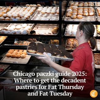 The sweet, stuffed pastries known as paczki were once cooked as a way to get rid of any extra eggs, sugar and lard ahead of Lent. They’ve become a decadent tradition throughout Polish communities, and you should go out of your way to seek some out.

These local bakeries are celebrating Fat Thursday and Fat Tuesday by serving up a mix of classic and novel spins on the treat. At the city’s most popular and longest-running bakeries, preorders often sell out and walk-ins can involve waiting in lines that snake around the block. It’s best to pick your paczki well in advance from this list of 20 spots.

Tap on our bio link to read more.

——

Photo 1: Employees keep busy as customers flock to Weber’s Bakery on Archer Avenue in Chicago, to pick up their boxes of Paczki for Fat Tuesday on Feb. 13, 2024.

Photo 2: Paczki at Daisies.

Photo 3: Paczki from Firecakes.

Photo 4: Stan’s Donuts chocolate pastry cream paczki.

 ? Samantha Nelson / for the Chicago Tribune
 ? Antonio Perez / Chicago Tribune / @apereztribune
 ? MADN Agency, Philip Dembinski and Hannah Hornacek