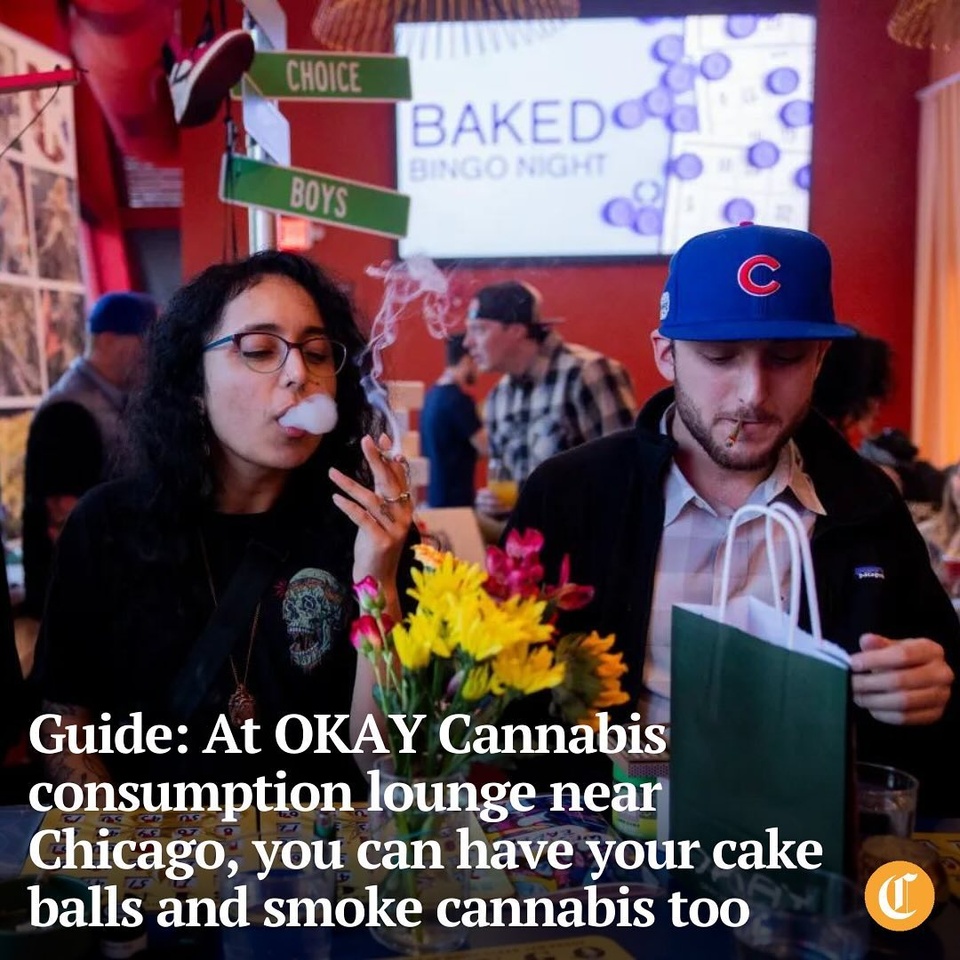 OKAY Cannabis and West Town Bakery in Wheeling is the first and only consumption lounge where you can have your cake balls and smoke cannabis too, all with a focus on craft.

Curiously, you can’t consume cannabis edibles from the dispensary in the lounge. That includes the outstanding chocolate bars by Mindy Segal, the James Beard Award-winning chef and owner of Mindy’s Bakery in Wicker Park.

And you can’t drink alcohol from the bar in the lounge, either. That includes the creative cocktails by beverage director Julieta Campos.

But you can have more than a dozen flavors of colossal cake balls, which do not have cannabis, by chef and partner Christopher Teixeira.

So how does the consumption lounge work?

Tap on our bio link to read more.

——

Photo 1: Akemi Almeida, center, and Brendan Striego smoke marijuana joints during baked bingo night at OKAY Cannabis Dispensary and West Town Bakery (@westtownbakery) in Wheeling on April 9, 2024.

Photo 2: A dozen assorted cake balls at West Town Bakery in Wheeling.

Photo 3: Scott Weiner, co-owner of OKAY Cannabis Dispensary and West Town Bakery.

? Louisa Kung Liu Chu / Chicago Tribune
? Vincent Alban / Chicago Tribune