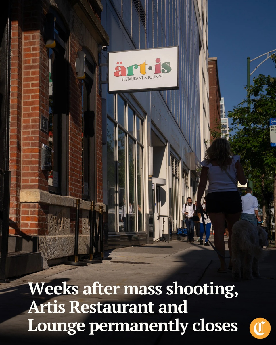 Owners of the queer and women-owned Artis Restaurant and Lounge in Chicago’s River North neighborhood said the decision to reopen or shut down for good following a mass shooting outside its doors earlier this month had nothing to do with public pressure or political hostility.⁠
⁠
“I’m a mom and I’m a wife, and this is the second time that I have dodged gunfire this year,” said Brandi Artis, chef and co-owner of Artis. While Brandi and her wife, Brittany Artis, were on vacation in Puerto Rico earlier this year, she said they had to run and take cover from shots fired while out at a dinner. “I got to go home to my kids twice this year. I couldn’t have been that lucky.”⁠
⁠
The Creole restaurant was temporarily closed after the July 2 shooting that Chicago police Superintendent Larry Snelling described as a moment of sheer horror. According to police reports, a dark vehicle drove past Artis at 311 W. Chicago Ave. at about 11 p.m. during an album release party for local drill rapper Mello Buckzz. Three people inside the car fired shots into a crowd on the sidewalk, police said. The car fled the scene, but the attackers shot 18 people in just a few seconds, killing four.⁠
⁠
Tap on our bio link to read more.⁠
⁠
-----⁠
⁠
Photo 1: Pedestrians pass Artis Restaurant and Lounge, in the morning hours, July 3, 2025, after a drive-by mass shooting that killed four people and wounded 14 in Chicago. ⁠
⁠
Photo 2: A notice indicates that Artis Restaurant and Lounge, 311 W. Chicago Avenue in Chicago, has been ordered closed by the police superintendent, July 3, 2025, after a mass shooting. ⁠
⁠
? Zareen Syed / Chicago Tribune⁠
?️ Audrey Richardson and Terrence Antonio James / Chicago Tribune