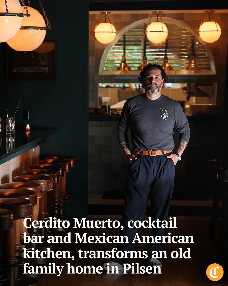 Cerdito Muerto, a speakeasy-style cocktail bar with a contemporary Mexican American kitchen that’s transformed an old family home that survived the Great Chicago Fire, opened in Pilsen on June 26.⁠
⁠
The name translates in Spanish to “the dead piglet,” but is meant in a playful way, said Emidio Oceguera, owner of the debut business.⁠
⁠
“Being a first-generation Mexican American son of farmers and ranchers, pigs and piglets are pretty endearing in our culture,” said Oceguera.⁠
⁠
The space was his mother Consuelo Oceguera’s restaurant, Tacos Palacio, and his late father Miguel Oceguera’s neighborhood pool hall.⁠
⁠
Tap on our bio link to read more.⁠
⁠
-----⁠
⁠
Photo 1: Cerdito Muerto (@cerditomuertochicago) owner Emidio Oceguera at his new contemporary Mexican American cocktail bar in Pilsen on July 30, 2025. ⁠
⁠
Photo 2: Guillermo’s paloma.⁠
⁠
Photo 3: Potato flautas, made with avocado and Valle Alto queso.⁠
⁠
Photo 4: The exterior of Cerdito Muerto in Pilsen.⁠
⁠
Photo 5: Piña Colada Güera.⁠
⁠
? Louisa Kung Liu Chu / Chicago Tribune⁠
?️ Chris Sweda / Chicago Tribune
