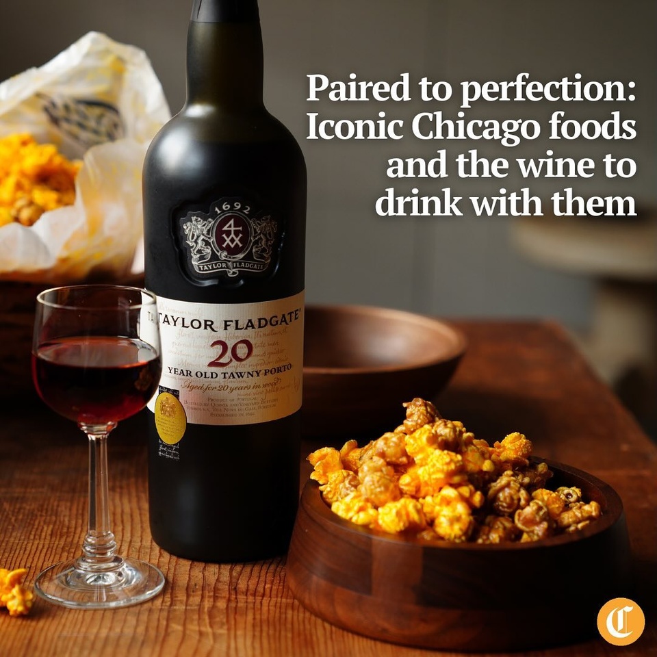 Chicago boasts one of America’s most eclectic food scenes. From iconic street foods to the cutting edge of gastronomy, the culinary landscape of Chicago is a tapestry of the city’s innovative spirit, tumultuous history and industrious immigrant communities.

The Windy City is also home to some of the country’s most outspoken and opinionated food and beverage aficionados, which is why we asked them to spotlight their essential Chicago foods with a beverage pairing that’s fresh and fun.

Tap on our bio link to read more.

——

Photo 1: Garrett’s Mix Popcorn paired with Taylor Fladgate 20 Year Old Tawny Port.

Photo 2: A glass of 2022 Chénas Les Petites Pierres wine is poured into a glass while pairing it with a Chicago-style dog and fries from Redhot Ranch.

? Anna Lee Iijima / for the Chicago Tribune
? E. Jason Wambsgans and Stacey Wescott / Chicago Tribune / @ejwamb and @staceywescott27