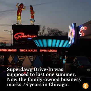 Seventy-five years ago, Flaurie and Maurie Berman decided to open a food stand that would fast become an historic destination hot dog stand with full carhop service in the Norwood Park neighborhood of Chicago, better known as the Superdawg Drive-In (@superdawgdrivein).⁠
⁠
It was only supposed to last one summer, said their daughter Lisa Drucker. She now owns the business with husband Don Drucker and her oldest brother Scott Berman.⁠
⁠
“A lot of the GIs at the time were coming back and opening hot dog carts or little stands,” said their son-in-law. “Maurie said, ‘What can we do for the summer while I study for the CPA exam, and Flo was a schoolteacher?’”⁠
⁠
Before there was Superdawg, it was just the story of one young couple. “They were high school sweethearts,” said their daughter. “North Siders who went to Von Steuben.”⁠
⁠
Tap the link in our bio for the story of Flaurie and Maurie Berman and how Superdawg became a beloved Chicago institution.⁠
⁠
? Louisa Chu / Chicago Tribune / @louisachu1⁠
? John J. Kim / Chicago Tribune / @johnkimpictures