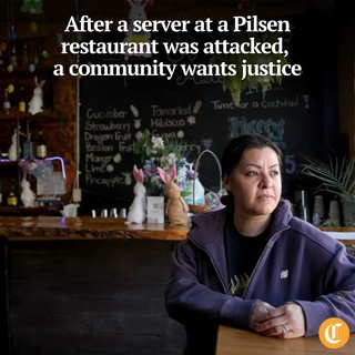 The footage of two women brutally attacking a server at Taco Azteca, a longtime Mexican restaurant in Pilsen, last weekend has left a neighborhood reeling, according to residents and local leaders. The now viral video has raised concerns of safety in the neighborhood and left other workers in the area fearful.⁠
⁠
As police continue the search for the two aggressors, the images of the beating over a $50 check still haunt some of the other workers at the restaurant, said co-owner Martha Garcia.⁠
⁠
In the 10 years they’ve have been in business, they had never experienced an attack on their workers from customers. Let alone a physical one, Garcia added. It has left the 23-year-old server who was attacked traumatized and unable to work with a broken finger.⁠
⁠
“This is beyond just the safety of our workers, it is about the safety of our customers and our neighbors,” said Garcia, who owns the restaurant along with her husband Carlos Garcia.⁠
⁠
Tap on our bio link to read more. ⁠
⁠
-----⁠
⁠
Photo 1: El Taco Azteca owner Martha Garcia at her restaurant in Chicago’s Pilsen neighborhood on April 11, 2025, following an attack on one of her employees by two women Saturday night.⁠
⁠
Photo 2: El Taco Azteca restaurant owner Martha Garcia shows a video of one of two women throwing her employee’s cellphone into liquid during the attack at her restaurant in Chicago’s Pilsen neighborhood, April 11, 2025.⁠
⁠
Photo 3: Two women attacked an employee at El Taco Azteca last weekend, a longtime Mexican restaurant in Pilsen, April 11, 2025.⁠
⁠
? Laura Rodríguez Presa / Chicago Tribune⁠
?️ Antonio Perez / Chicago Tribune⁠

