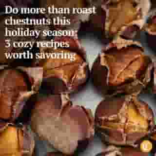 Martin Sorge rang his own bell when he roasted chestnuts for the first time last year and couldn’t stop eating them as he pried their shells off. Fresh out of the oven, they’re sweet and creamy, more starchy than fatty, and have a flavor reminiscent of sweet potato and sweet corn, with notes of nutmeg and the texture of a chickpea.

Their subtly sweet yet complex flavor stands on its own, and chestnuts fit snugly into sweet and savory dishes. Today, Martin Sorge (@martinsorge) has three recipes that build on one another. First, he slow-roasts chestnuts. Second, he transforms roasted chestnuts into a sweetened chestnut cream that can be spread on toast or spooned right into your maw. Finally, he uses that chestnut cream to make a festive chestnut Bundt cake drizzled with chocolate glaze — a perfect conversation-starter dessert for a holiday gathering.

Tap on our bio link to read more.

——

Photo 1: Roasted Michigan chestnuts on Dec. 10, 2024, in Chicago.

Photo 2: Martin Sorge’s chestnut cream which includes pureed Michigan chestnuts, sugar, vanilla and armagnac.

Photo 3: Martin Sorge’s chestnut and brown butter pound cake adorned with chocolate glaze and chopped chestnuts.

? Martin Sorge / for the Chicago Tribune
? Stacey Wescott / Chicago Tribune / @staceywescott27