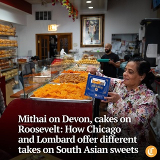 There was once a time when a stretch of Devon Avenue was the only place in Chicago to go for South Asian foods and groceries, from halal and vegetarian to chai and nihari. But as the immigrant communities grew and some residents left their initial landing area, the suburbs increasingly developed their own ecosystems — and their unique takes on desi desserts.

Now, a stretch of Roosevelt Road in the western suburb of Lombard has become a food nexus of its own. Changing tastes amongst young desis, people of South Asian descent, have led to a growth of shops run by millennial and Gen Z business owners offering desserts with a South Asian influence and halal certification.

But notably missing are the full counters of mithai, the colorful sweets found across the Indian subcontinent. These sweets play an important social role for many cultural and religious groups in South Asia. Mithai, passed out at weddings, festivals and births, is a symbol of welcome and celebration. And the widest range of mithai in the Midwest is likely still found on Devon Avenue.

Tap on our bio link to read more.

——

Photo 1: Dina Sukhadia helps customers at the sweets counter at Sukhadia’s Sweets and Snacks (@sukhadiasweetschicago) on Devon Avenue on Oct. 30. 2024.

Photo 2: Fresh jalebi is coated in rose sugar syrup at Sukhadia’s Sweets and Snacks.

Photo 3: Mango barfi from Sukhadia’s Sweets and Snacks.

Photo 4: Kaju katli at Sukhadia’s Sweets and Snacks.

Photo 5: Co-owner Sumaiya Vahora loads Pecan Sticky Buns into the bakery case at Sweet Reserve Bakery & Cafe (@sweetreserve_bakery_cafe) in Lombard on Oct. 18, 2024.

Photo 6: Ras malai macarons are placed in the display case at Sweet Reserve Bakery & Cafe.

? Ahmed Ali Akbar / Chicago Tribune
? E. Jason Wambsgans and Stacey Wescott / Chicago Tribune / @ejwamb and @staceywescott27
