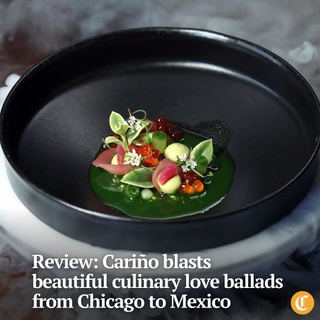 Cariño, the modernist Latin-inspired tasting menu restaurant in Uptown, blasts beautiful culinary love ballads by a driven chef whose hands work in Chicago while his heart beats on the coast of Mexico.

Norman Fenton, chef and co-owner with restaurateur Karen Young, opened his debut restaurant last December. The small storefront remains unmarked outside, and dark yet airy inside with just 20 seats. The chef’s counter commands the spotlight with its tasting menu dinner and late-night taco omakase.

Every dish is served with a detailed description that’s fantastically impossible to follow.

Tap on our bio link to read the full review.

——

Photo 1: The aguachile with dry ice smoke at the restaurant Cariño (@carino_chicago), 4662 N. Broadway in Chicago, seen on Aug. 29, 2024.

Photo 2: The suadero taco.

Photo 3: Chocolate and ice cream.

? Louisa Kung Liu Chu / Chicago Tribune
? Terrence Antonio James / Chicago Tribune