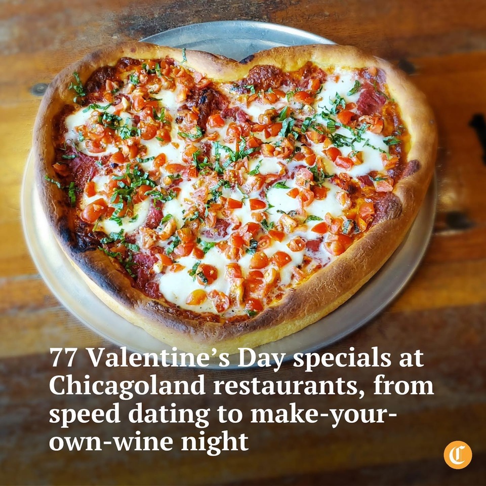 Valentine’s Day can mean a lot of pressure to plan the perfect date. Should you opt for a decadent dinner out with a tasting menu or wine pairings, or share an intimate meal in your own home?⁠
⁠
Do you want a dramatic view or elaborate experience, or just some good comfort food and a bit of bubbly for a night that feels celebratory without being too involved? Or are you single and just want a way to celebrate Galentine’s Day with your pals?⁠
⁠
No matter what you’re looking for, Chicagoland restaurants and bars want to make it easy for you to feel the love.⁠
⁠
Tap the link in our bio for 77 Valentine’s Day specials at Chicagoland restaurants, like the heart-shaped pizza from Bartolis Pizzeria (@bartolispizza).⁠
⁠
? Samantha Nelson / for the Chicago Tribune⁠
? Bartolis Pizzeria