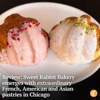 Sweet Rabbit Bakery owner and baker Andrew Cheng took a 14-year hiatus from professional baking before emerging with his extraordinary French, American and Asian contemplation on grains and pastries in Chicago.

The ham and cheese croissant has become the bestselling item since the shop opened last May despite the baker’s own lament.

“I call it a failure in editing,” Cheng said, laughing quietly. “Because it just has all my ideas thrown in there.”

Tap on our bio link to read more.

——

Photo 1: Strawberry rose, left, and pistachio yuzu croissant from Sweet Rabbit Bakery (@sweet.rabbit.bakery)

Photo 2: Rye croissant with ham and cheese, topped with an “everything seed mix.”

Photo 3: Owner Andrew Cheng prepares butter croissants.

Photo 4: The pastry case at Sweet Rabbit Bakery.

? Louisa Kung Liu Chu / Chicago Tribune
? Stacey Wescott / Chicago Tribune / @staceywescott27