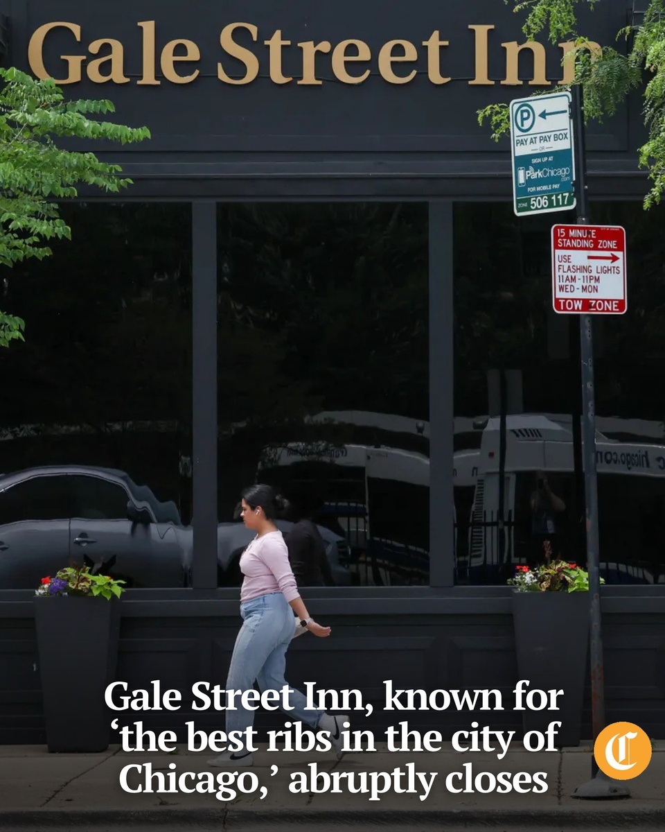George Karzas kept his cards close to his chest. At Weston’s Coffee, where he often orders a blueberry muffin and drip coffee with room for cream, the baristas had no idea the longtime restaurant owner planned to close Gale Street Inn. Nor did his many customers in and around Jefferson Park.⁠
⁠
“It’s too soon to talk,” Karzas said Friday from the bright red doorway of his restaurant at 4914 N. Milwaukee Ave. He has kept the door locked since Wednesday night.⁠
⁠
Karzas announced on Instagram Thursday that Gale Street Inn, a neighborhood staple in operation since 1963, was permanently closed, a troubling trend among local restaurants, industry professionals say. He cited staffing shortages as the primary reason for the abrupt closure.⁠
⁠
“Hiring and retaining quality staff has proven too tough for too long,” he wrote. “We are tired of sucking, we have standards you know. But overworking our existing crew is not the answer. There are simply too many of you and not enough of us.”⁠
⁠
He went on to say in the post that he’s loved operating in Chicago, “the greatest food town on the planet,” and that there is “no gracious way to close a retail business.” The restaurant is widely known for its signature baby back ribs.⁠
⁠
Tap on our bio link to read more. ⁠
⁠
-----⁠
⁠
Photo: Eileen Cazares walks past the Gale Street Inn on June 20, 2025, in Chicago.⁠
⁠
? Rebecca Johnson and Sophie Levenson / Chicago Tribune⁠
?️ Stacey Wescott / Chicago Tribune⁠
