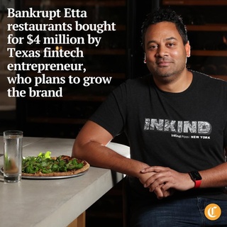 A Texas financier has purchased the bankrupt Etta restaurant group for $4 million, with plans to expand the Chicago brand nationwide.

Johann Moonesinghe, 41, CEO and co-founder of Austin-based restaurant fintech startup inKind, completed the acquisition April 16, according to court filings, setting the table for Etta to pay off its secured creditors, emerge from bankruptcy and focus on its acclaimed flame-kissed fare.

Launched in 2018, Etta’s hearth-centric menu of pizza, grilled meats and other offerings was an instant hit, spawning far-flung spinoffs. But more recently, the small restaurant group has been embroiled in an internecine ownership battle and financial struggle.

Tap on our bio link to read more.

——

Photo 1: Johann Moonesinghe, 41, is seen at Etta’s Bucktown restaurant in Chicago, April 29, 2024.

Photo 2: The Etta restaurant on West North Avenue in Chicago is seen April 29, 2024.

? Robert Channick / Chicago Tribune
? Terrence Antonio James / Chicago Tribune