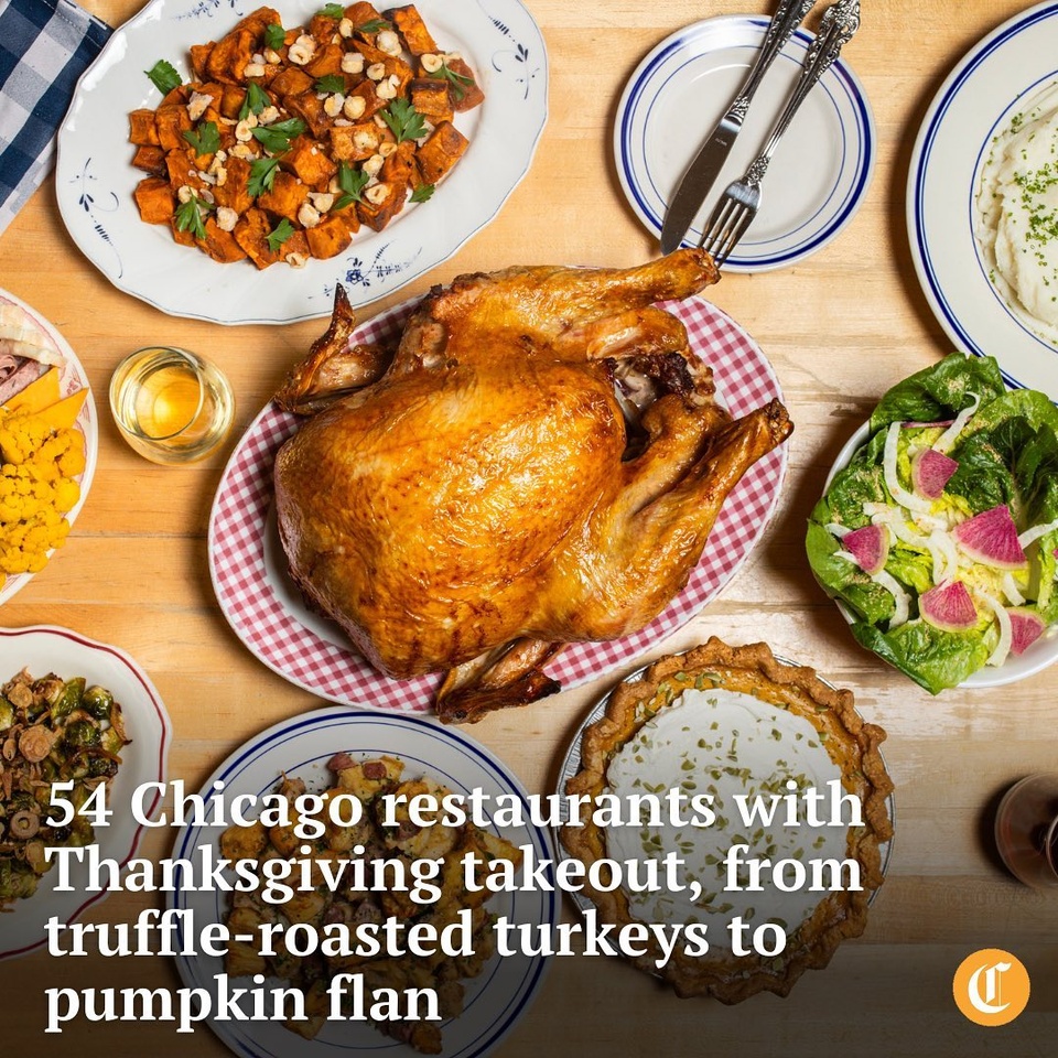 You can remove much of the stress of preparing a Thanksgiving meal and just enjoy your feast by picking up a ready-made meal from a Chicago-area restaurant, or even a version where most of the work is done for you — all you have to do is roast the bird.

Tap on our bio link for 54 restaurants making Thanksgiving easy.

-----

Photo 1: The Publican’s Thanksgiving offerings.

Photo 2: Duck Duck Goat’s Thanksgiving Peking duck dinner kit.

Photo 3: Frontier’s Thanksgiving offerings.

Photo 4: Executive chef Michael Rollinson offers a Thanksgiving brunch spread at Adorn.

? Samantha Nelson / for the Chicago Tribune
? Keni Rosales, Frontier, Boka Restaurant Group and Four Seasons Chicago