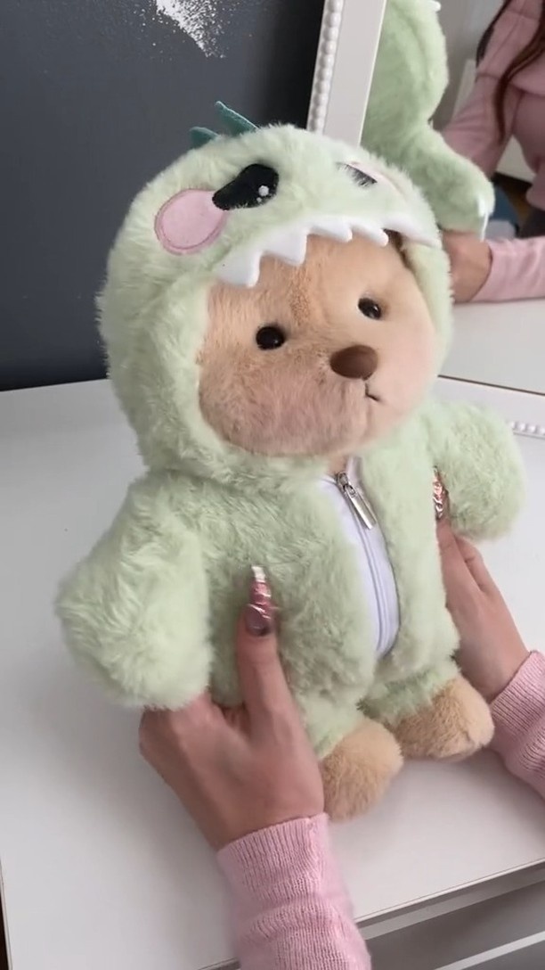 Which outfits will you choose for your ?? #getahugco #teddybear #outfit #pinkbunny #greendino #unboxing