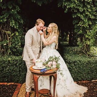A Georgian-era family home was the romantic venue for this intimate celebration, featuring soft florals, fairy lights and a touch of rain.⁠
⁠
"We had originally planned to get married in the Tuscan countryside in a castle built in the 1600s, surrounded by rolling hills and century-old vineyards," says Penelope, who's known as Poppy. "COVID had other plans, and after making the difficult decision to cancel, we decided a Georgian estate in Tasmania wasn't a bad trade-off!"⁠
⁠
Take a look at Poppy and Dean's magical wedding details by tapping on the link in bio.⁠
⁠
Photography: @bonniejenkins⁠
⁠
#countrystyleweddings #longford #tasmania #gardenwedding #dachshund 