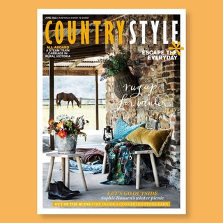 Our June issue is on sale today!⁠
⁠
Cosy textiles are our cover stars this month, with soft rugs and tactile cushions in rich jewel tones warming up the ancient stone walls of The Ruin, an old barn in Bingleburra, NSW. The crumbling, century-old stones were saved and became the starting point for a comfortable home when their owner commissioned a local architect to build a cedar house around them. Rugs @cadrys and @koskela_ Cushions @suzieandersonhome and @saardehome Bench and stool @rabbittraptimber Basket @harrietgoodallartist⁠
⁠
All aboard – a steam train in rural Victoria makes for a unique holiday experience @dufflebird_getaways A first-class carriage has been carefully restored, machinery and all, and then given an elegant makeover that harks back to the bygone age of steam.⁠
⁠
We’re heading outside for some fresh air and fabulous food. Sophie Hansen’s winter picnic recipes @locallovely will have you rushing to spread out a rug and brew up some steaming soup.⁠
⁠
Belinda Satterthwaite of beloved Carcoar institution @tomolly_carcoar lets us inside her new renovation, a former mechanic’s home that’s now Hargans Cottage, decked out in her signature chic rustic style.⁠
⁠
And @jennyroseinnes shows us around @violetburns idyllic English country house that retains its centuries of history as a stables, barn and dovecote, hidden doors, decoy doves and all. ⁠
⁠
Photography Brigid Arnott @brigidarnottphotography⁠
Styling Jodie Gibbons @belljarinteriors⁠
⁠
Tap the link in our bio to subscribe to Country Style. PLUS, If you subrscibe to Country Style this month, you'll save up to 39% and go into the draw to win one of twenty Thermomix prize packs!
