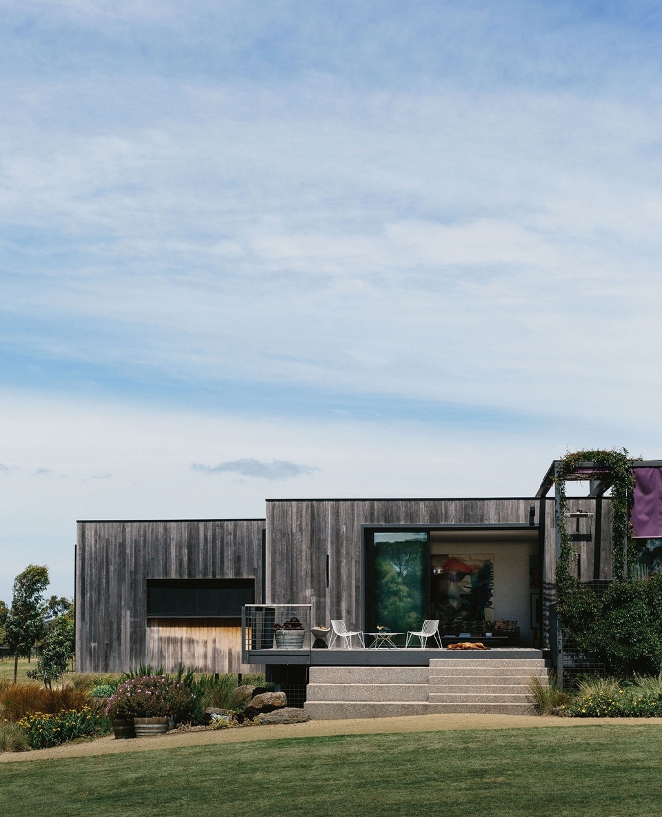 "The house itself is terribly simple with high ceilings and full sliding windows and doors to let the breeze come through," says Imogen Tutton of her lakeside home on the Mornington Peninsula. ⁠
⁠
"It's clad in certified rainforest teak and the long-term plan is for it to weather to the colour of gum trees and sink down into the landscape." ⁠
⁠
Tap the link in our bio to take a tour.⁠
⁠
Photography: @marniehawson ⁠
⁠
#architecture #modernhome #countryhome