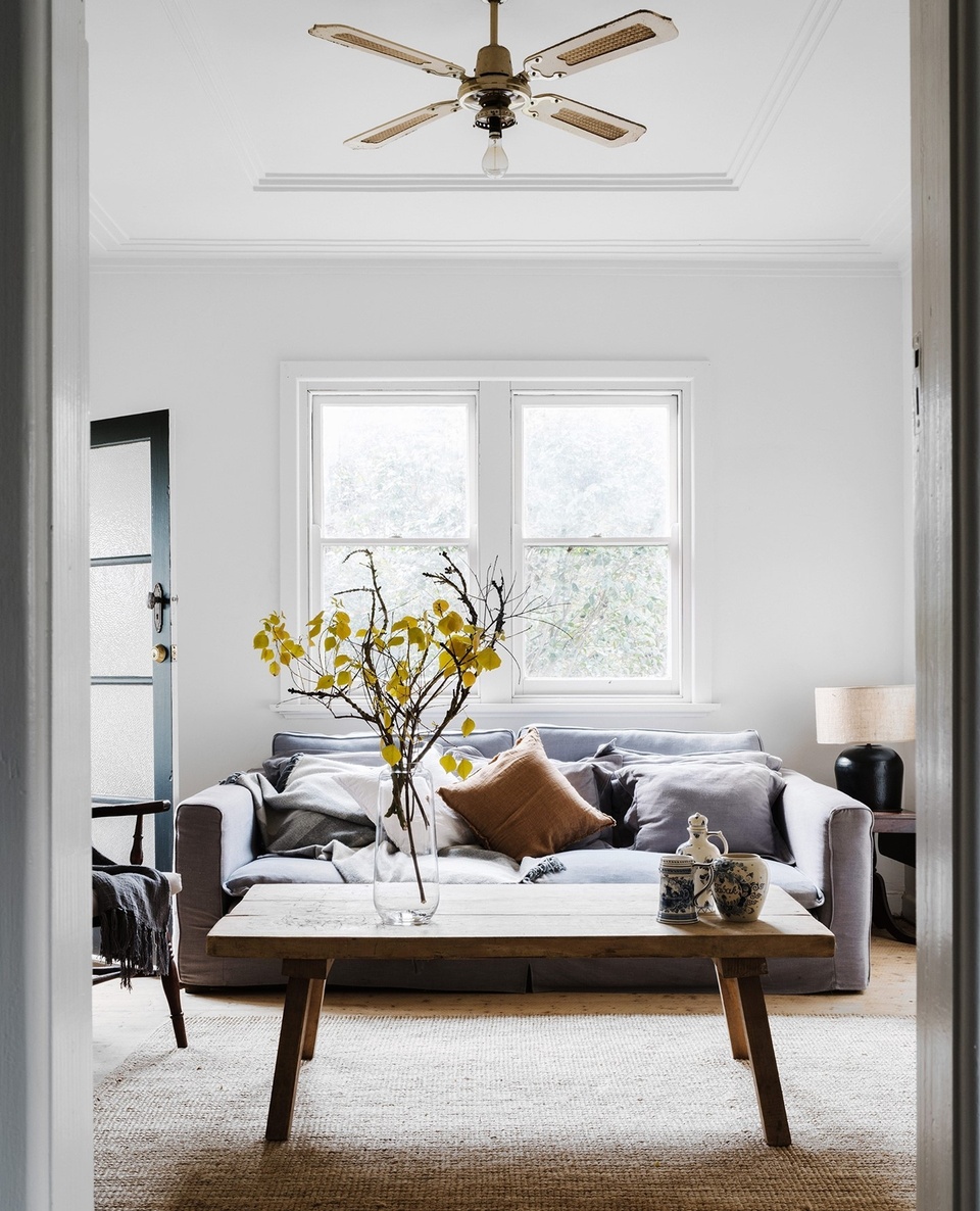After falling in love with their country weekender in Mollyullah, VIC, couple Bec and Angus Macdougall decided to say goodbye to city life in order to soak up the tranquil atmosphere of their rural property full time.⁠
⁠
“We loved it here so much and farming was even more rewarding than  we anticipated,'” recalls Bec. ⁠
⁠
Today, the couple often welcome guests to share in the beauty of Dunmore Farm, where they have restored not only their own family farmhouse, but an 1870s cottage as well. ⁠
⁠
Tap the link in our profile to take a tour.⁠
⁠
Photography: @marniehawson⁠
Words: @virginia_imhoff⁠
⁠
#livingroom #cottagelivingroom #cottagestyle #countryhome #renovation