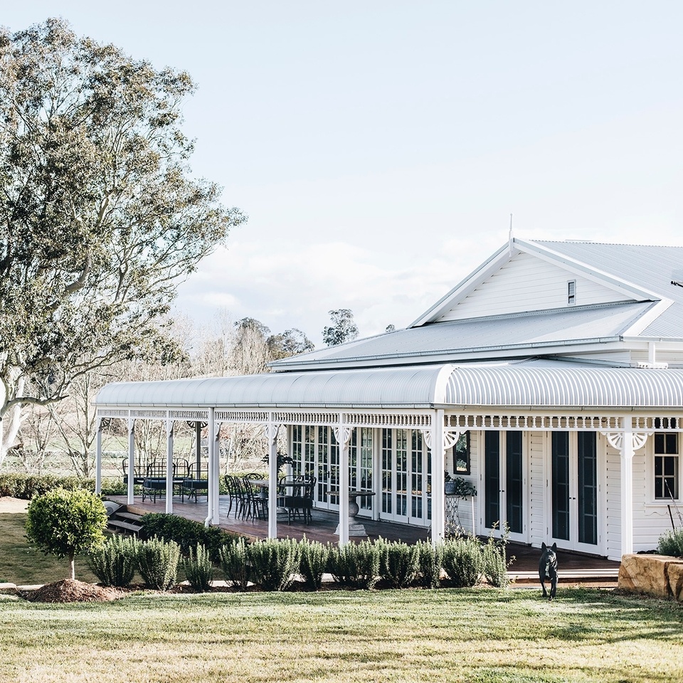 This country farmhouse may look completely at home on this plot of Hunter Valley land but, in fact, it was only moved from a Sydney site to East Gresford in 1993.⁠
⁠
Now owners the Maroulises moved here in 2015 with their daughters, and after living in the home for 3 years gave it a much-needed renovation. Since, the pair have opened their very own cellar door in nearby Morpeth, using grapes harvested from the vineyard on site.⁠
⁠
Take a tour via the link in bio.⁠
⁠
Photography: @abbie_melle⁠
Styling: @kristinrawson⁠
Words: @kylie.imeson⁠
⁠
#countryverandah #countryhome #farmhouse #homestead #weatherboard