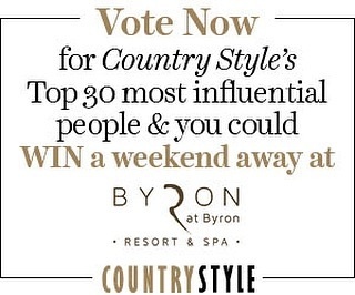 Have your say — vote in our People’s Choice award and you’ll go into the running to win a weekend for two at The Byron at Byron Resort & Spa. Country Style’s June issue celebrates our milestone birthday and includes a list of 30 inspiring people who are making a difference to regional Australia. Read about their outstanding contributions, then decide who you think is most deserving of our People’s Choice award. Voting closes on Monday May 27th. To cast your vote and enter the competition to win a weekend staying in a Deluxe Spa Suite at the fabulous @thebyronatbyron, plus a $150 restaurant voucher, click on the link in our bio. #countrystyleloves #byronatbyron #byronbay