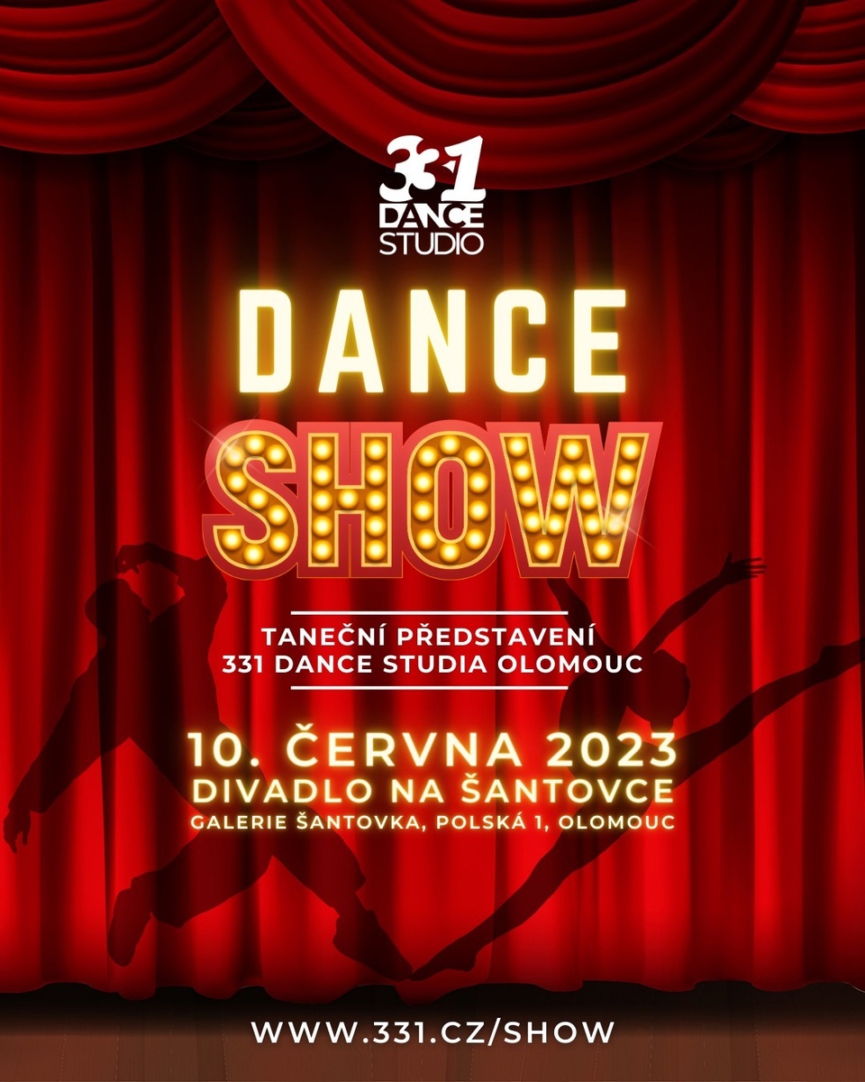 📣 331 Dance Show 2023 ❤⁠
⁠
Spouštíme předprodej vstupenek na divadelní představení @331dancestudio 😍⁠
⁠
Rezervuj si termín 10. června 2023 a nezapomeň říct rodičům, sourozencům, prarodičům, ale i všem kámošům a kámoškám, ať si včas koupí vstupenky. Počet míst je totiž omezený 🎭⁠
⁠
✳ 331 Dance Show 2023 ⁠
✅ 10.6.2023, Divadlo na Šantovce Olomouc ⁠
✅ info: www.331.cz/show ⁠
✅ předprodej: www.divadlonasantovce.cz/inscenace/331-dance-show ⁠
⁠
#331dancestudio #olomouc #olomouc_city #olomouccity #tanecolomouc #tanec #tance #tanecniskola #tanecnistudio #olomoucity #danceolomouc #olomoucdancers #volomouci #kamvolomouci #olomouclife #olomouczije #igolomouc #instaolomouc #akceolomouc #zabavaolomouc #tancovani #331danceshow #divadlonasantovce #tanecnivystoupeni #vystoupeni #choreografie #choreo #tanecprodeti #zabavaprodeti #divadlo