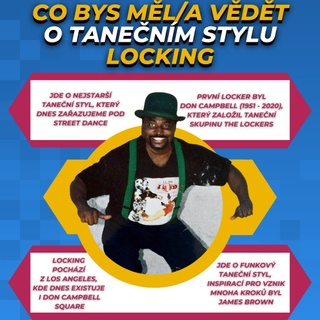 Locking je historicky nejstarší tanec, který dnes řadíme mezi Street Dance 😊 ⁠
⁠
Vznikl už na přelomu 60. a 70. let minulého století v Los Angeles a jeho zakladatelem je Don Campbell. Toho inspiroval svými pohyby především James Brown, ale také třeba Harold a Fayard Nicholasovi, významní představitelé stepu. ⁠
⁠
Poměrně často se mu stávalo, že se zasekl v půlce kroku a nevěděl, jak dál. Jeho divákům se to ale zalíbilo, což dalo základ zaseknutím, které jsou dnes pro Locking typické. ⁠
⁠
Tento taneční styl je pojmenovaný po něm, původně se mu totiž říkalo Campbellocking (lock = zámek, zamknout pohyb).⁠
⁠
👉 Máš rád/a locking? Dej nám vědět do komentářů! ⁠
⁠
Pro další taneční tipy sleduj ⁠
▶ @331dancestudio ◀ ⁠
⁠
#331dancestudio #olomouc #olomouc_city #olomouccity #tanecolomouc #tanec #tance #tanecniskola #tanecnistudio ⁠
#streetdance #locking #doncampbell #tancovani #dnestancim #dnestancujem #tanecnik #tanečník #tanecnisvet #tanecnistyly #taneczije #tancuj #tancujeme #tancim #tancime #czechdance #czdance